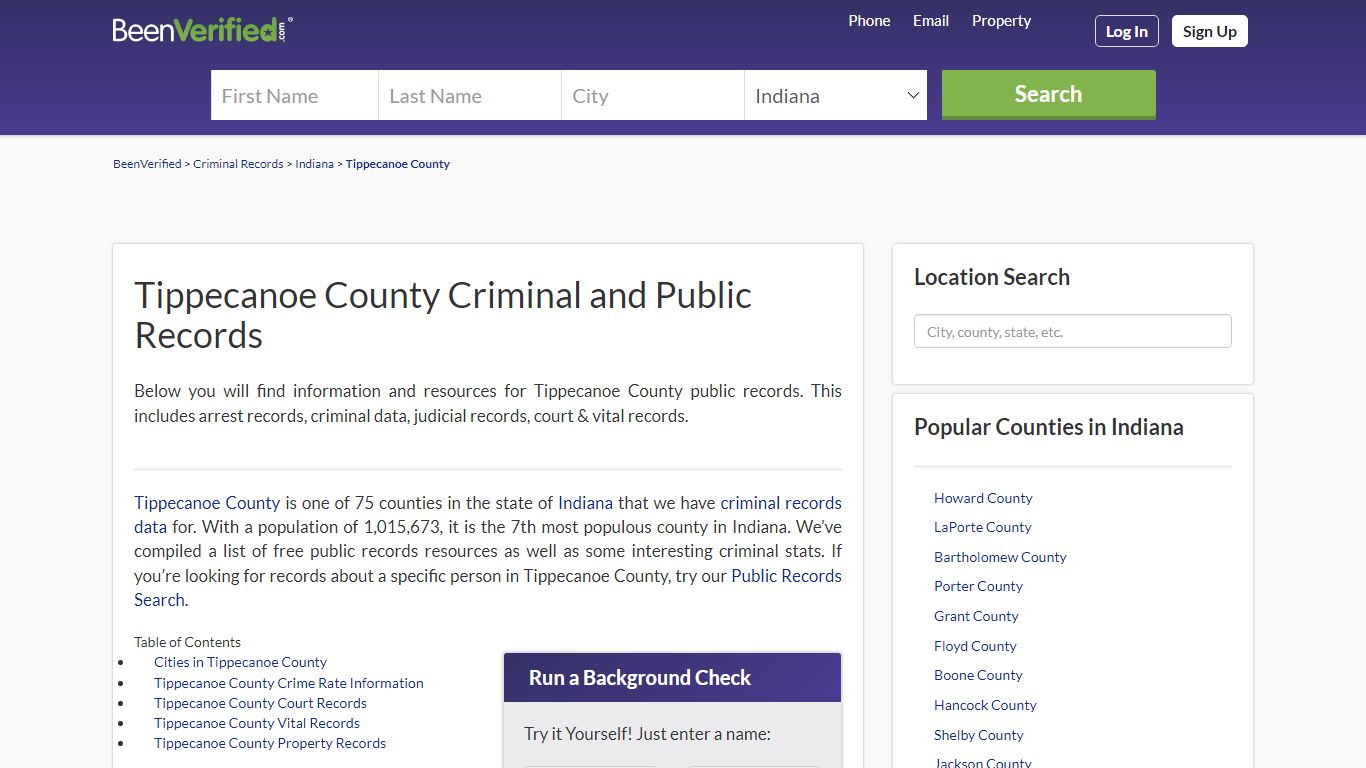 Tippecanoe County Arrest Records in IN - Court & Criminal Records ...